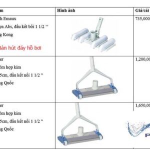 Bàn hút vệ sinh hồ bơi và báo giá
