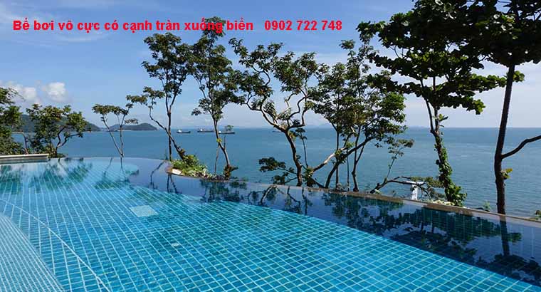 Bể bơi vô cực có cạnh tràn xuống biển