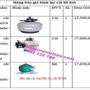 Bình lọc cát hồ bơi các loại giá
