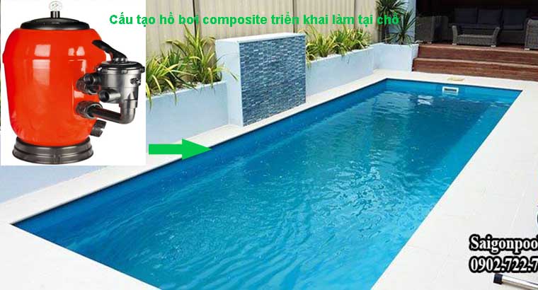 Cấu tạo hồ bơi composite triển khai làm tại chỗ