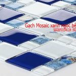 gạch mosaic trắng xanh ngọc bể bơi
