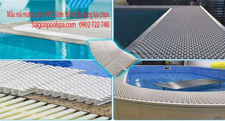 Mẫu mã mương tràn PVC 30cm hồ bơi đa dạng lựa chọn