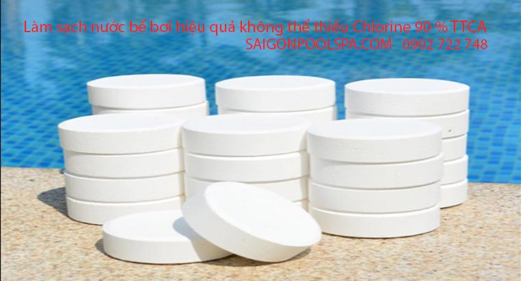 Làm sạch nước bể bơi hiệu quả không thể thiếu Chlorine TTCA 90% mạnh mẽ