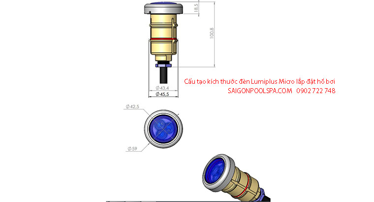 Cấu tạo kích thước đèn Lumiplus Micro