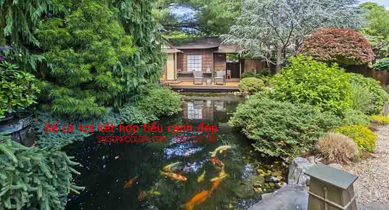 Thiết kế hồ theo phong cách Nhật với ban công ngắm cảnh