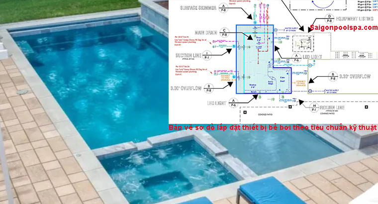 Bản vẽ sơ đồ lắp đặt thiết bị bể bơi