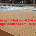Sàn gỗ hồ bơi ngoài trời màu nâu
