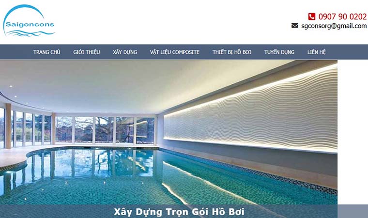 Công ty xây dựng hồ bơi trọn gói Saigoncons