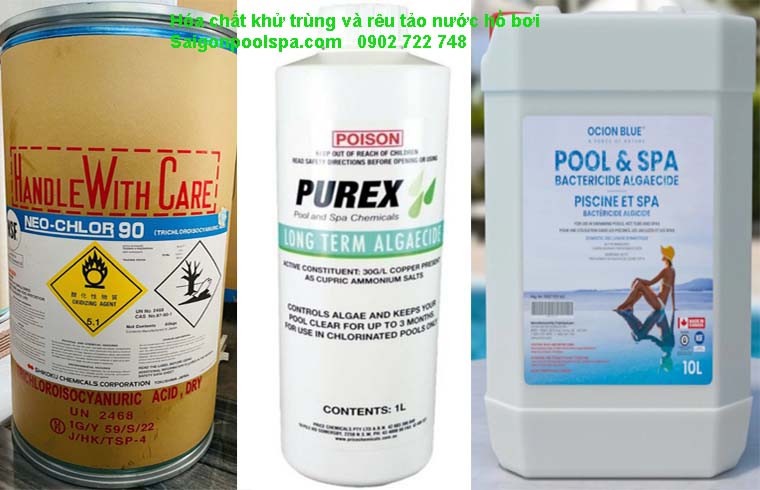 Hóa chất khử trùng và rêu tảo nước hồ bơi