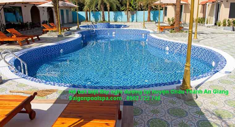 Hồ bơi biệt thự nghỉ dưỡng tại huyện Châu Thành An Giang