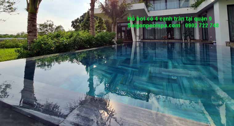 Hồ bơi có 4 cạnh tràn tại quận 9
