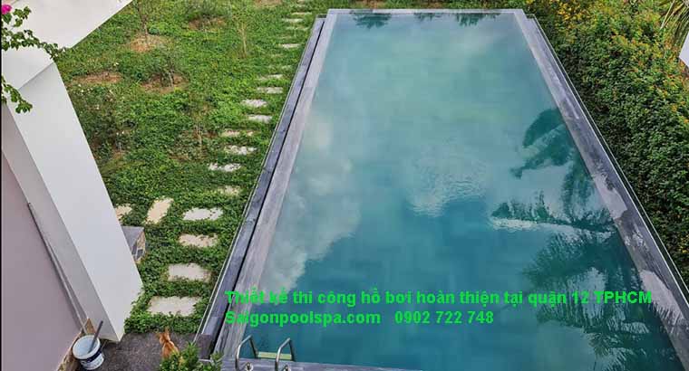 Thiết kế thi công bể bơi hoàn thiện tại quận 12 TPHCM