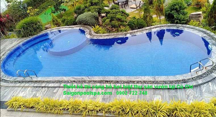 Thiết kế thi công hồ bơi biệt thự sân vườn tại Củ Chi